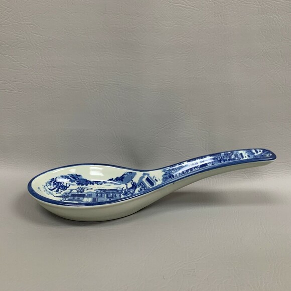 Flow Blue Ironstone English Transferware Extra Large Spoon Home Decor - Picture 1 of 9